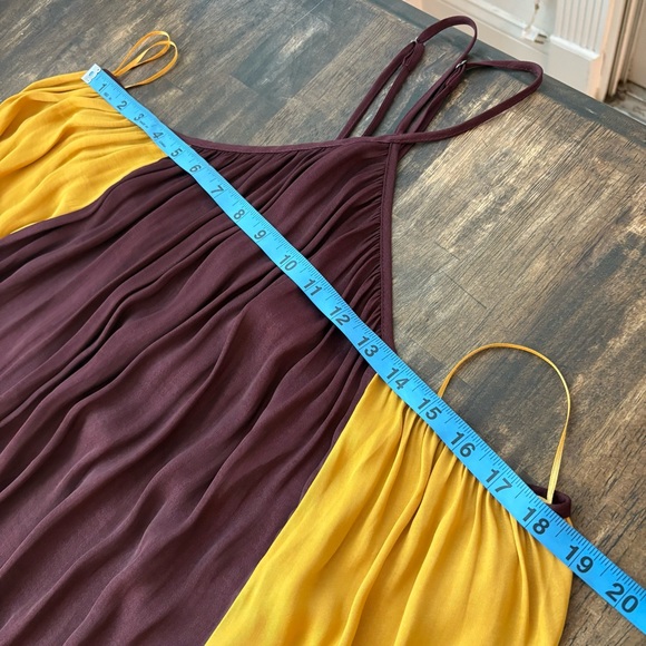 Banana Republic Burgundy and Yellow Midi Dress - Picture 10 of 12